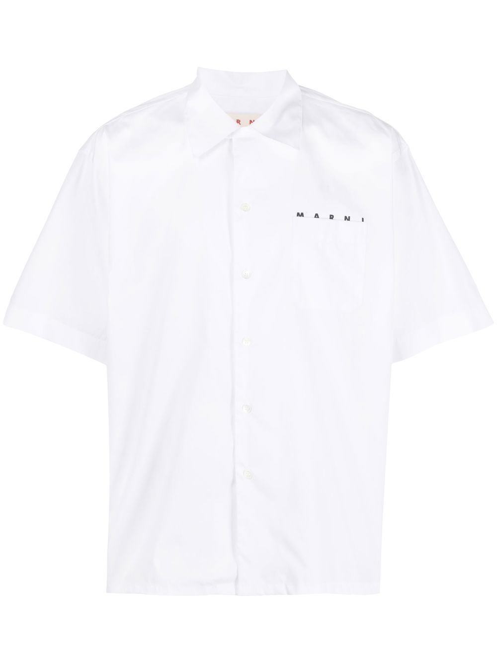 MARNI - chemise en popeline à logo imprimé blanc - Lothaire