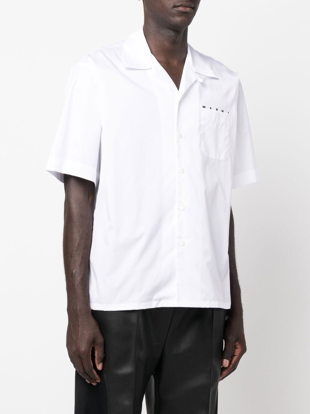MARNI - chemise en popeline à logo imprimé blanc - Lothaire