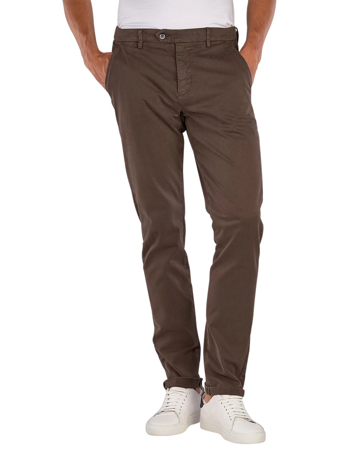 MASON'S - Pantalon chino Torino Flex Slim Marron