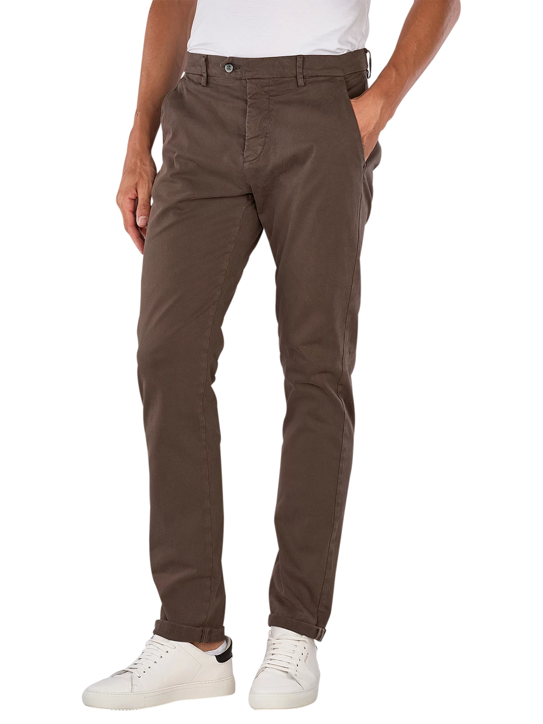 MASON'S - Pantalon chino Torino Flex Slim Marron