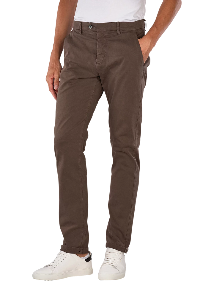 MASON'S - Pantalon chino Torino Flex Slim Marron