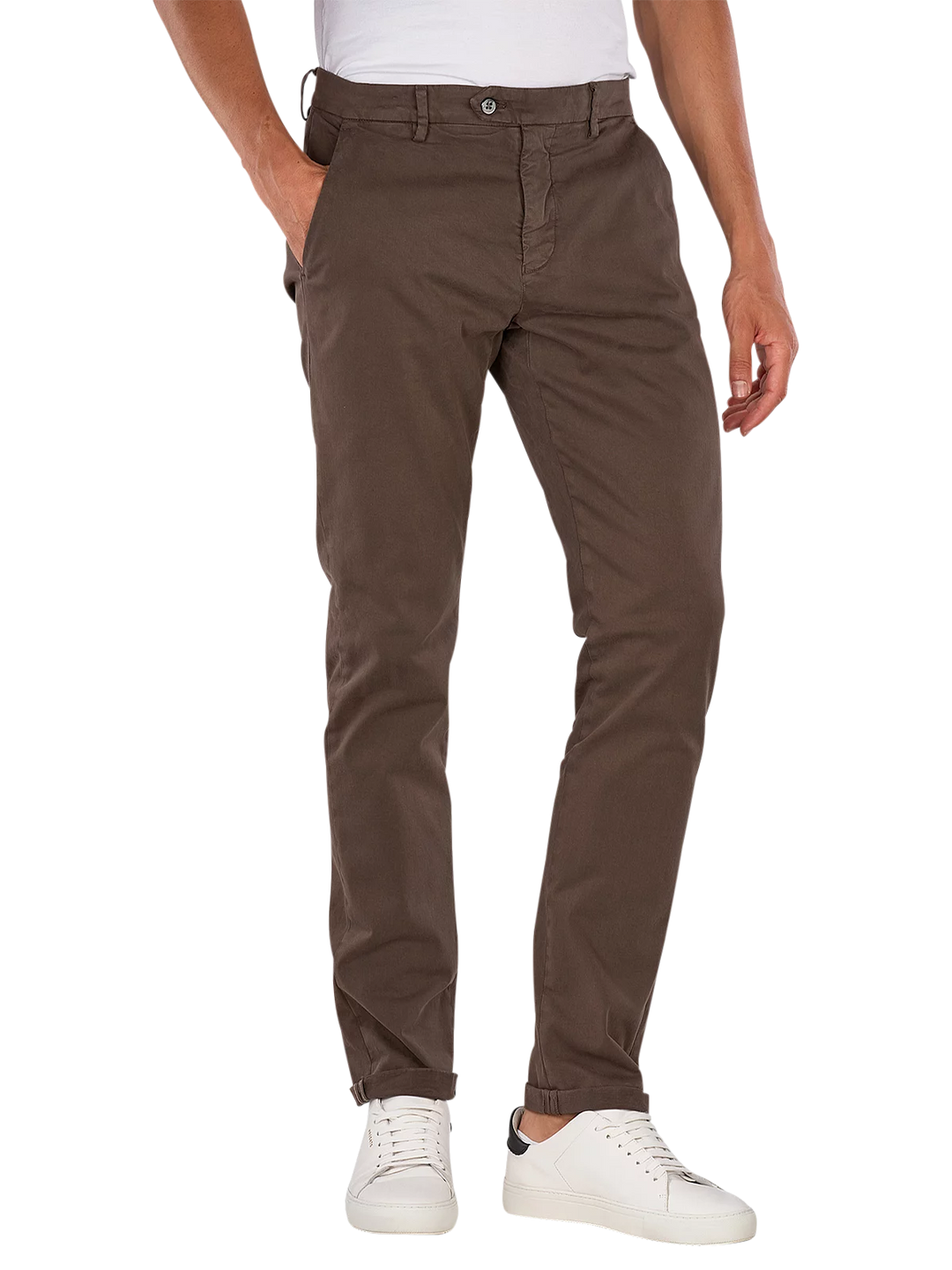 MASON'S - Pantalon chino Torino Flex Slim Marron