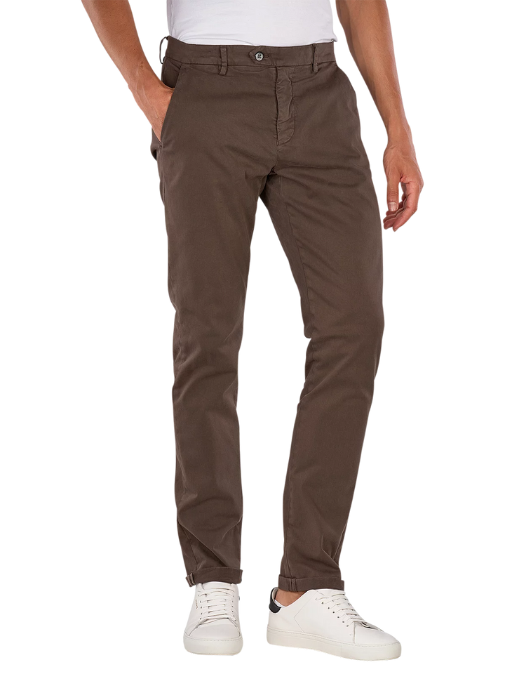 MASON'S - Pantalon chino Torino Flex Slim Marron