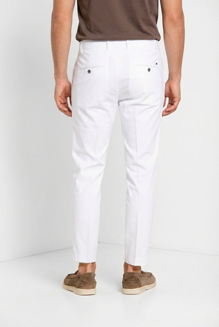 MASON'S - Milano pantalon chino en gabardine stretch extra slim fit Blanc stuc - Lothaire