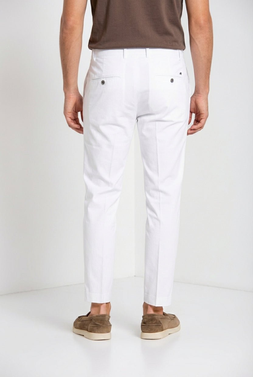 MASON'S - Milano pantalon chino en gabardine stretch extra slim fit Blanc stuc - Lothaire
