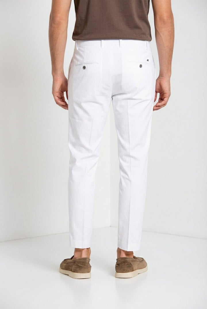 MASON'S - Milano pantalon chino en gabardine stretch extra slim fit Blanc stuc - Lothaire