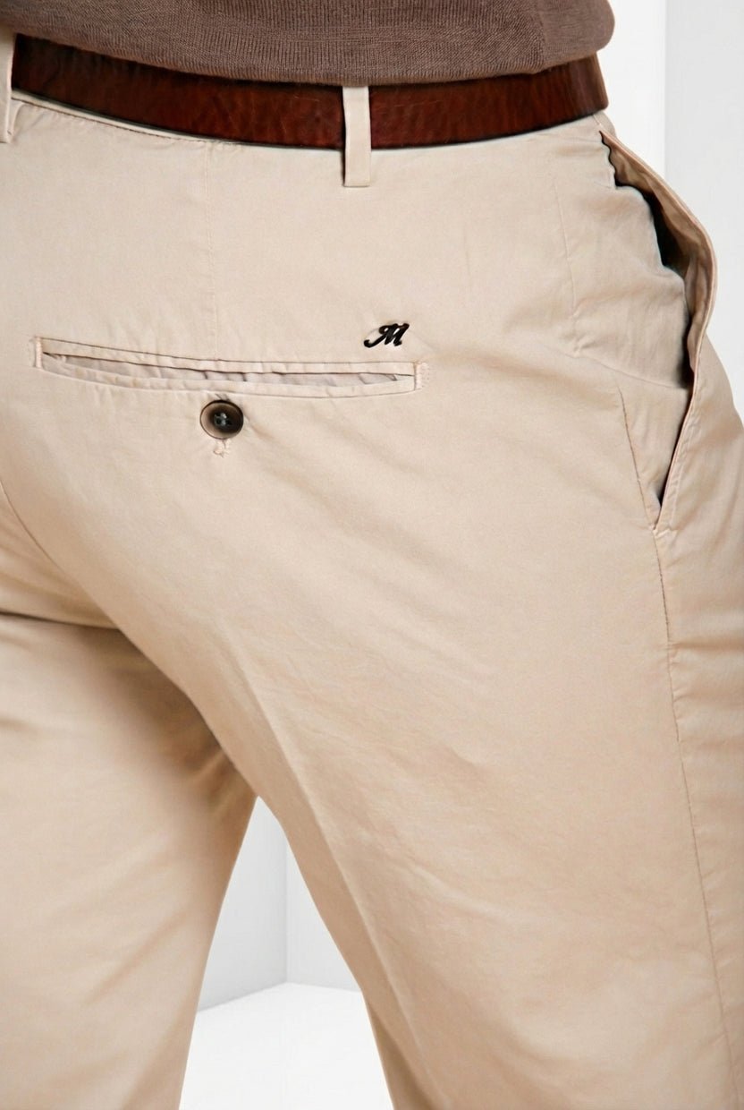 MASON'S - Milano pantalon chino homme en gabardine stretch extra slim fit Beige clair - Lothaire