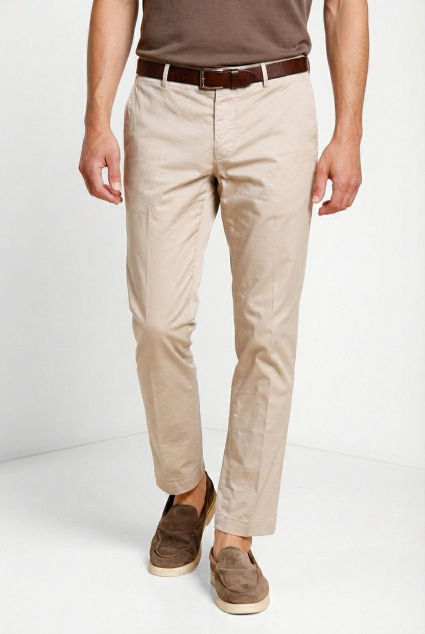 MASON'S - Milano pantalon chino homme en gabardine stretch extra slim fit Beige clair - Lothaire