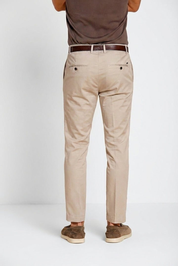 MASON'S - Milano pantalon chino homme en gabardine stretch extra slim fit Beige clair - Lothaire
