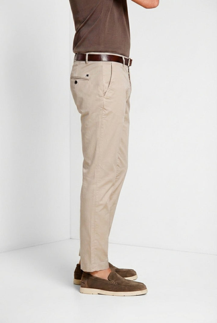MASON'S - Milano pantalon chino homme en gabardine stretch extra slim fit Beige clair - Lothaire