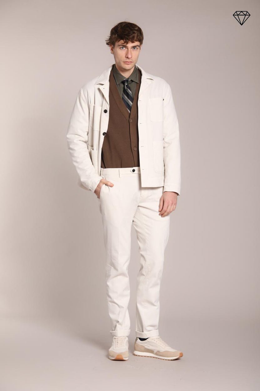 MASON'S - New York Sartoriale pantalon chino en coton laine regular fit Blanc stuc - Lothaire