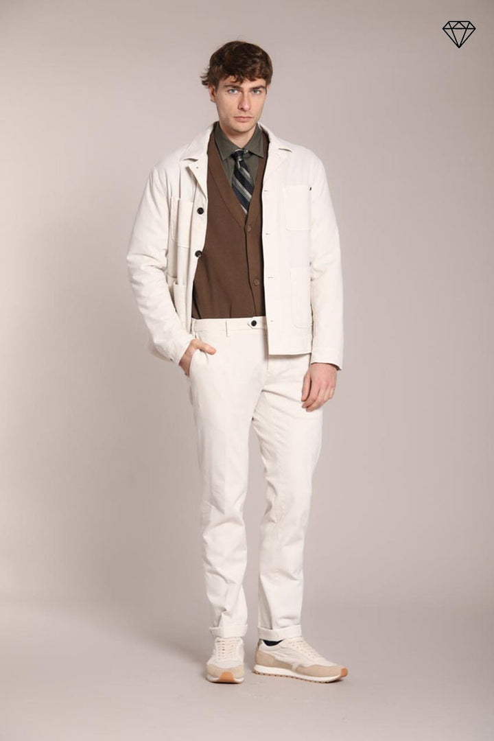 MASON'S - New York Sartoriale pantalon chino en coton laine regular fit Blanc stuc - Lothaire