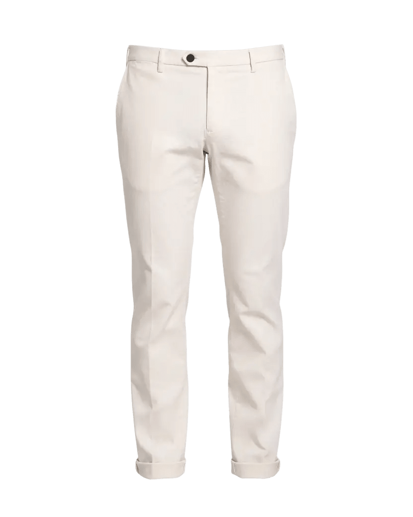 MASON'S - New York Sartoriale pantalon chino en coton laine regular fit Blanc stuc - Lothaire