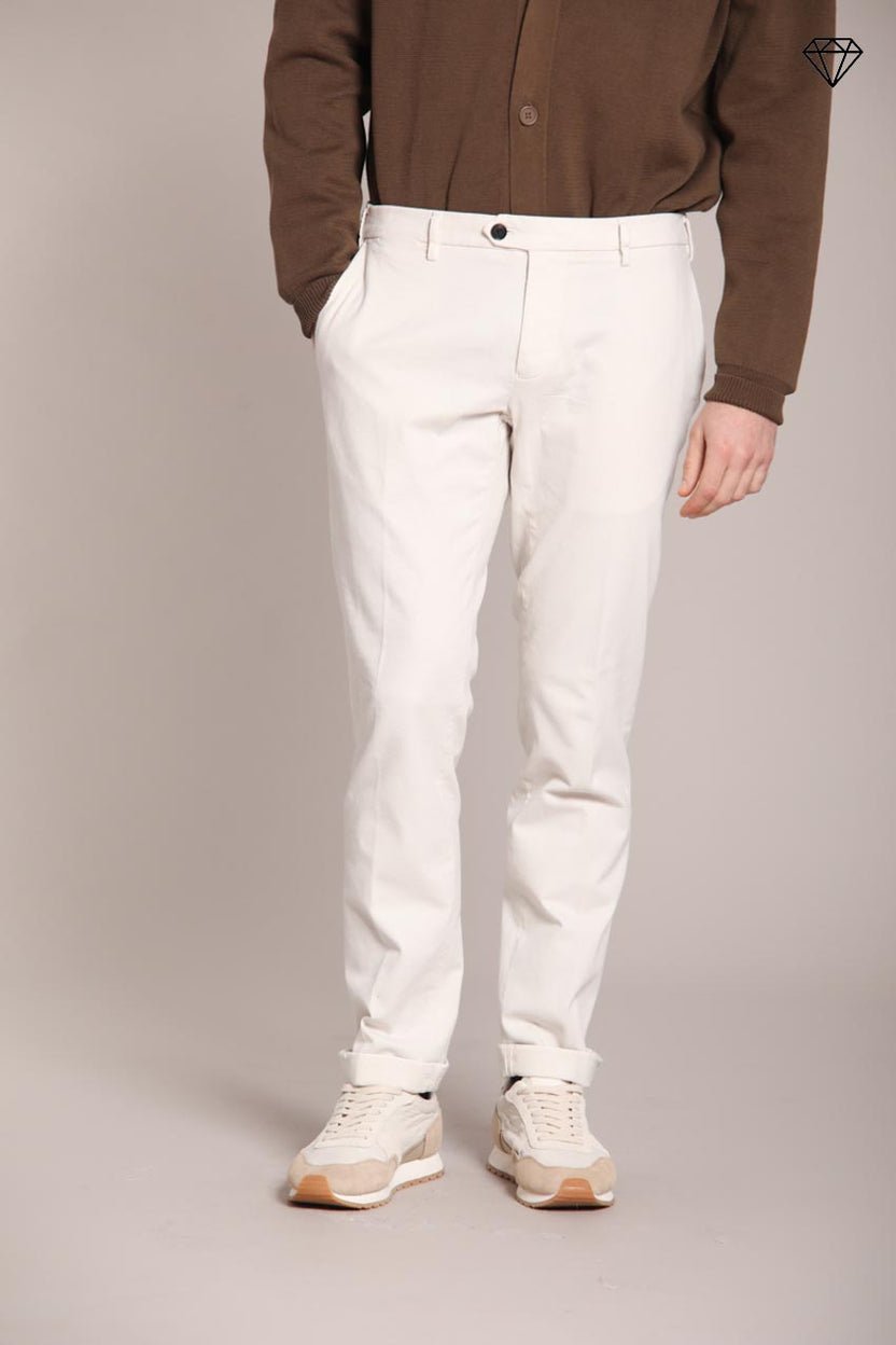 MASON'S - New York Sartoriale pantalon chino en coton laine regular fit Blanc stuc - Lothaire