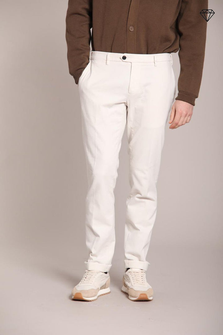 MASON'S - New York Sartoriale pantalon chino en coton laine regular fit Blanc stuc - Lothaire