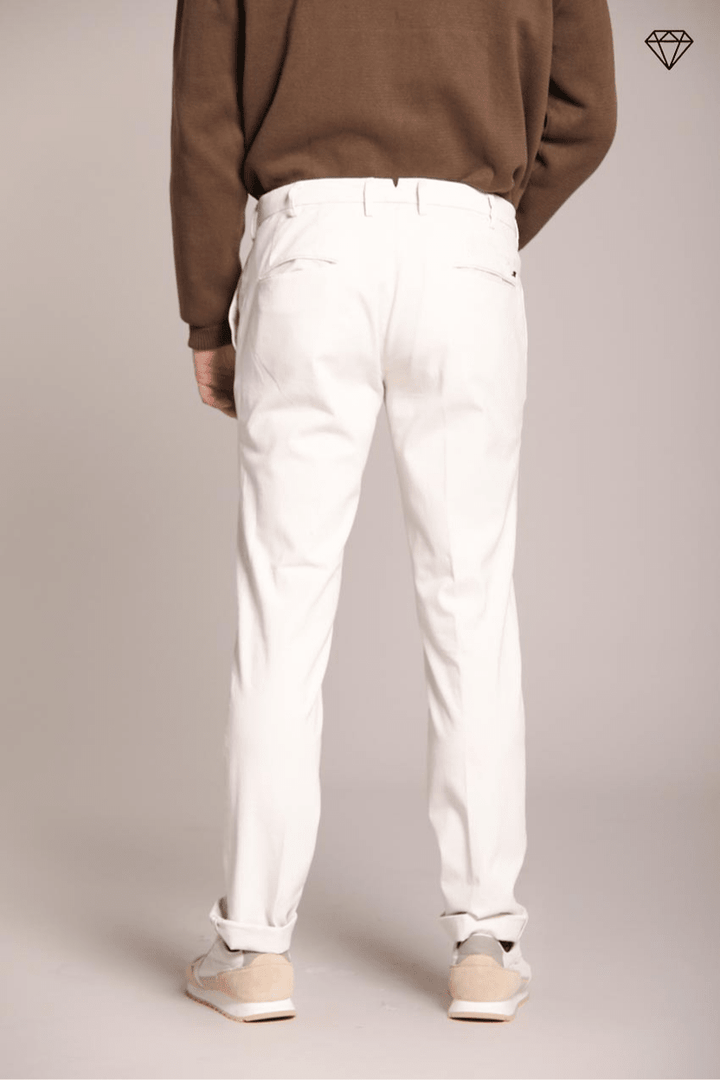 MASON'S - New York Sartoriale pantalon chino en coton laine regular fit Blanc stuc - Lothaire