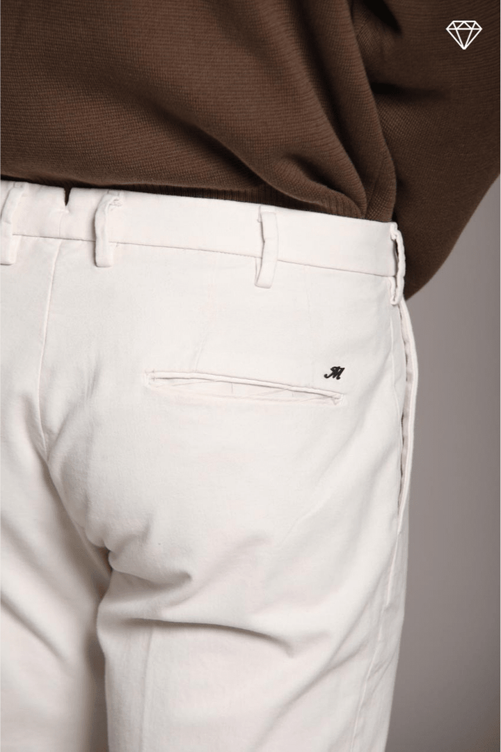 MASON'S - New York Sartoriale pantalon chino en coton laine regular fit Blanc stuc - Lothaire
