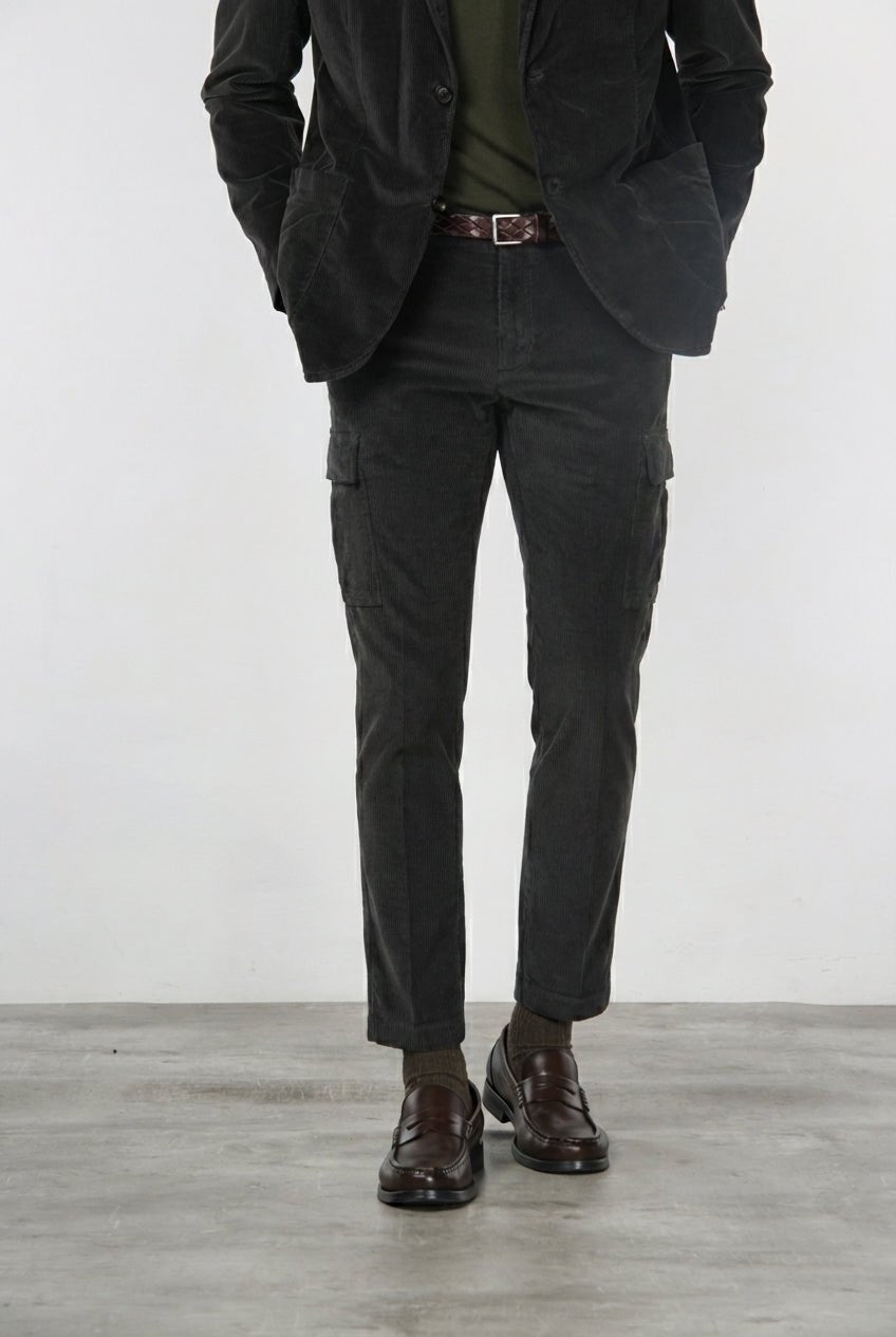 MASON'S - Pantalon cargo Chile en velours côtelé Marron - Lothaire