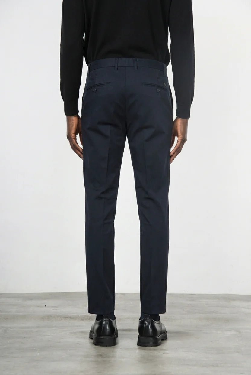 MASON'S - Pantalon Chino Milano Extra Slim en Gabardine Stretch Gris Anthracite - Lothaire