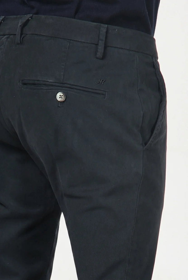 MASON'S - Pantalon Chino Milano Extra Slim en Gabardine Stretch Gris Anthracite - Lothaire