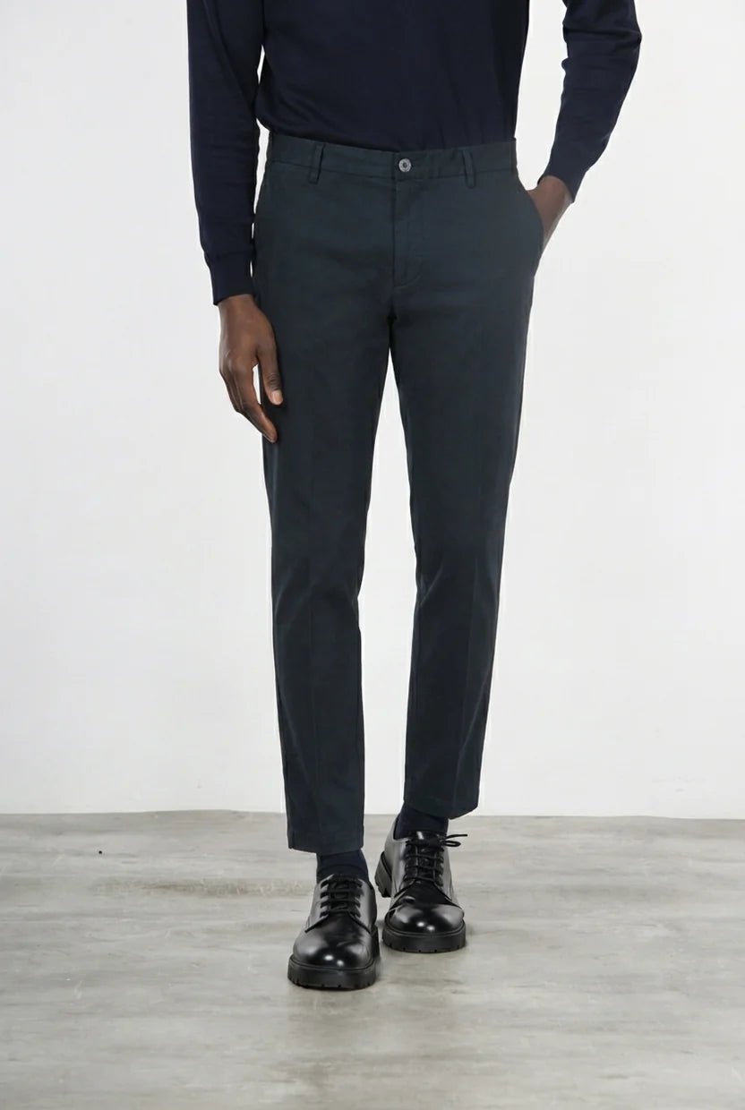 MASON'S - Pantalon Chino Milano Extra Slim en Gabardine Stretch Gris Anthracite - Lothaire