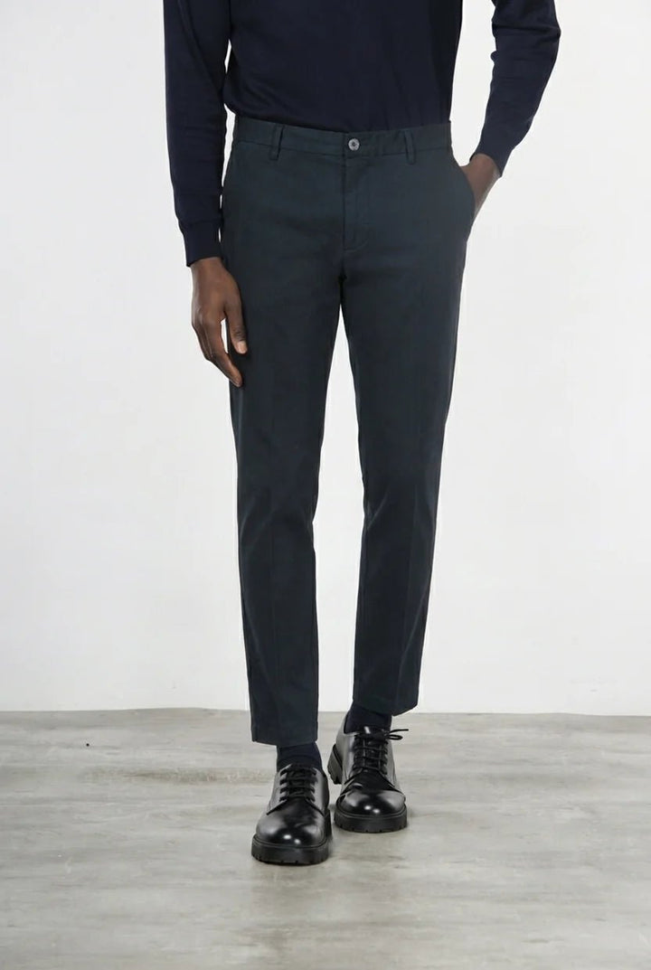 MASON'S - Pantalon Chino Milano Extra Slim en Gabardine Stretch Gris Anthracite - Lothaire
