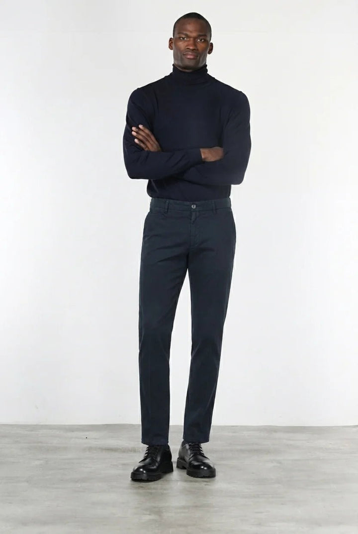 MASON'S - Pantalon Chino Milano Extra Slim en Gabardine Stretch Gris Anthracite - Lothaire