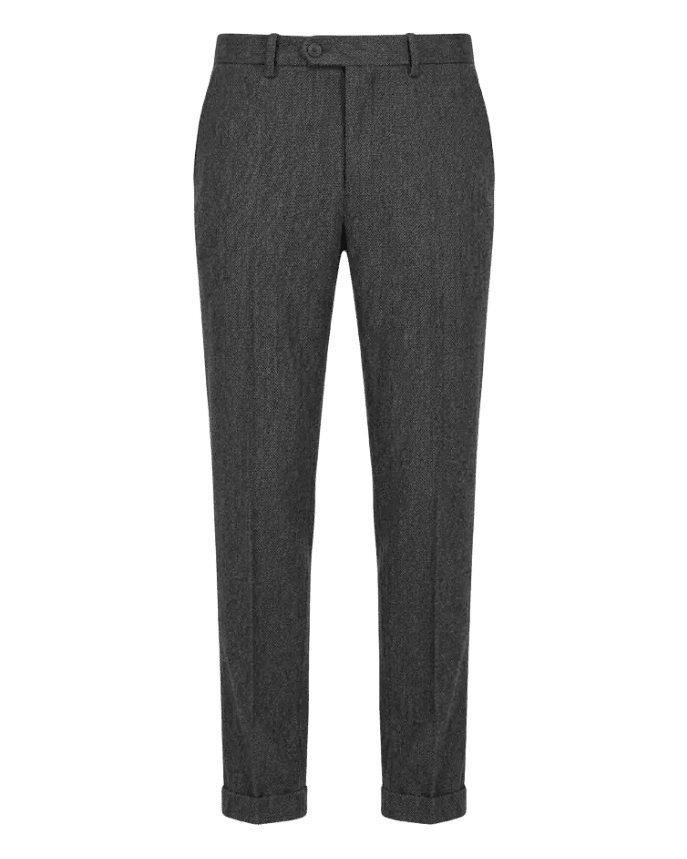 MASON'S - Pantalon Chino Paris à Rayures Fines en Jersey Flanelle Gris Anthracite - Lothaire