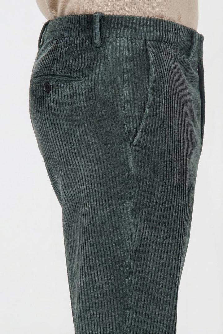 MASON'S - Pantalon chino Paris en velours côtelé Vert foncé - Lothaire