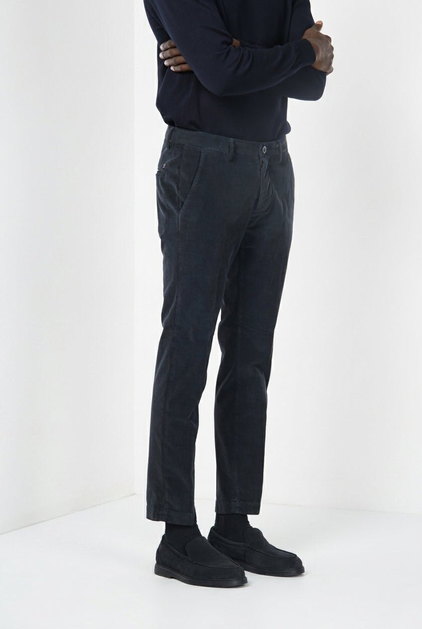 MASON'S - Pantalon chino Torino en velours côtelé Bleu marine - Lothaire