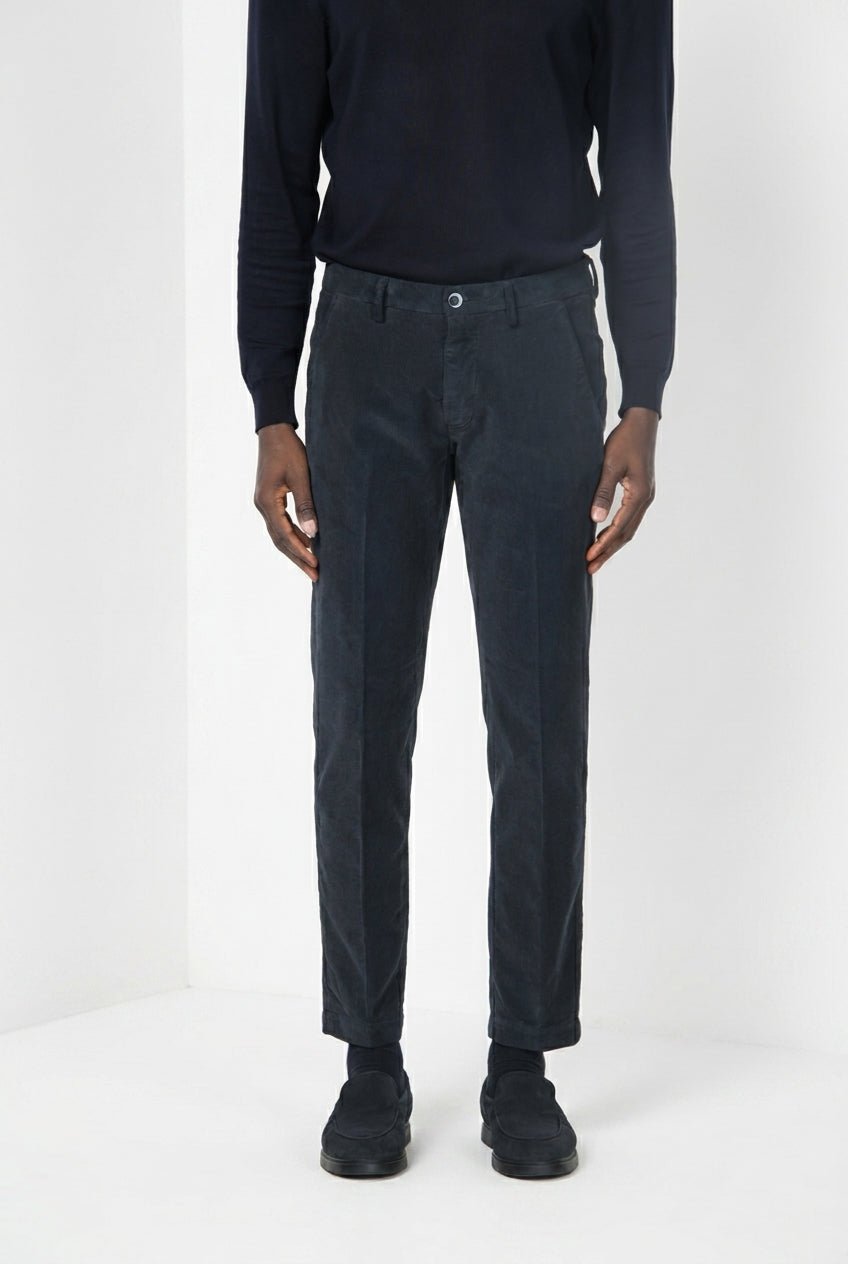MASON'S - Pantalon chino Torino en velours côtelé Bleu marine - Lothaire