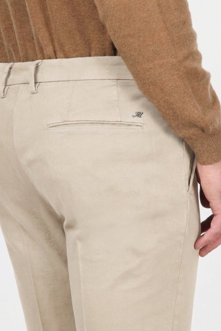 MASON'S - Pantalon chino Torino Flex en satin stretch Écru - Lothaire