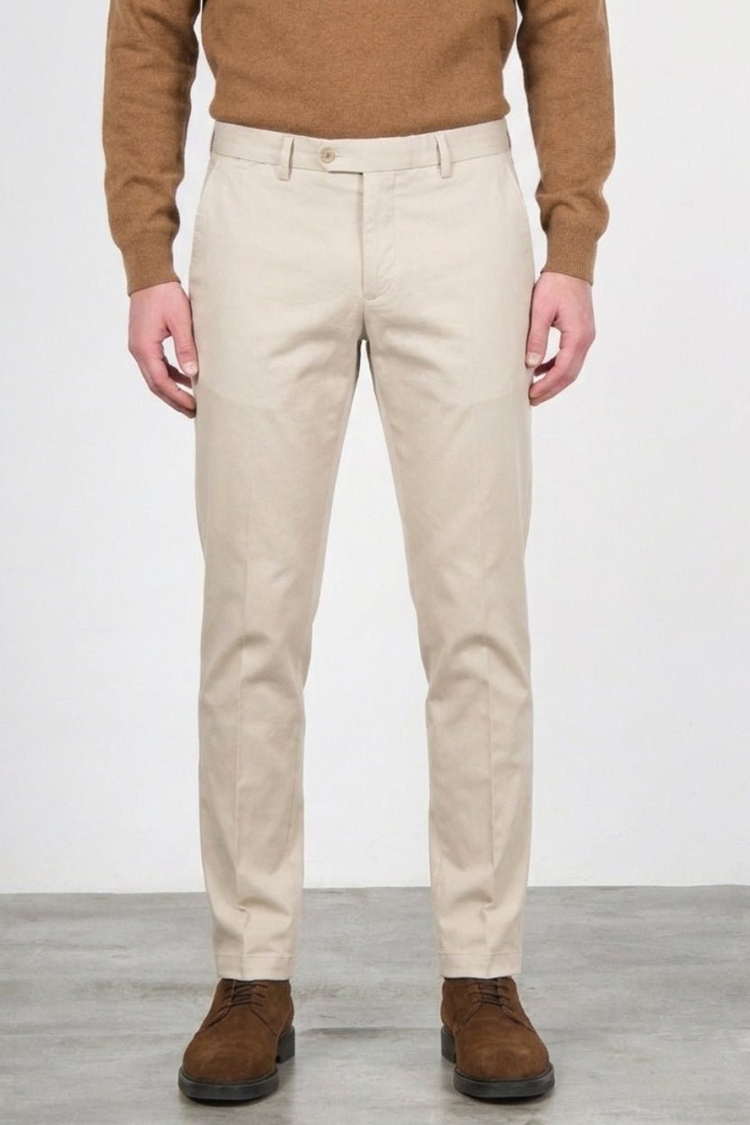 MASON'S - Pantalon chino Torino Flex en satin stretch Écru - Lothaire