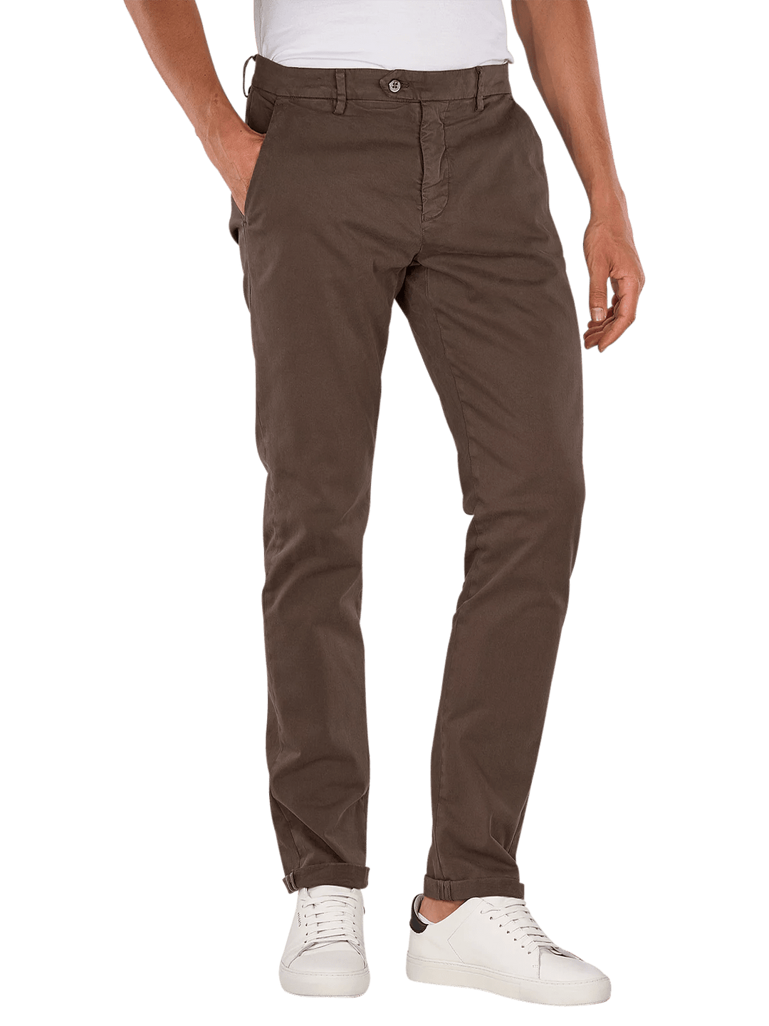 MASON'S - Pantalon chino Torino Flex Slim Marron - Lothaire