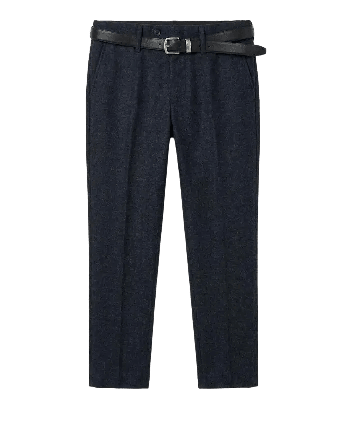 MASON'S - Pantalon Chino Torino Jog en Jersey Flanelle Bleu Foncé - Lothaire