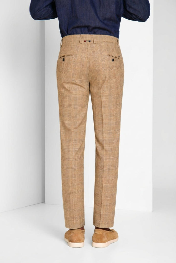 MASON'S - Pantalon chino Torino Prince de Galles Beige foncé - Lothaire