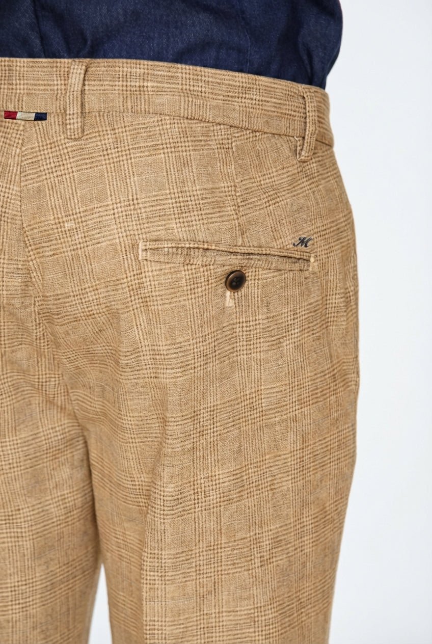 MASON'S - Pantalon chino Torino Prince de Galles Beige foncé - Lothaire