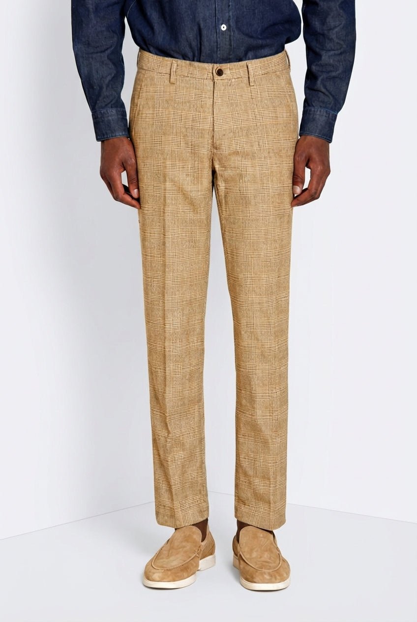 MASON'S - Pantalon chino Torino Prince de Galles Beige foncé - Lothaire