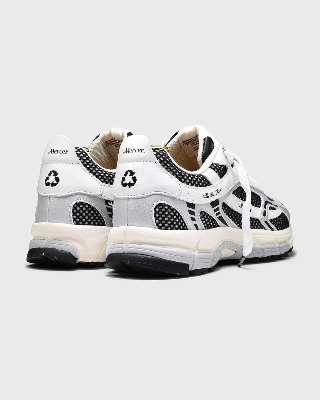 MERCER - Baskets Re-Run Blanc / Argent / Noir - Lothaire
