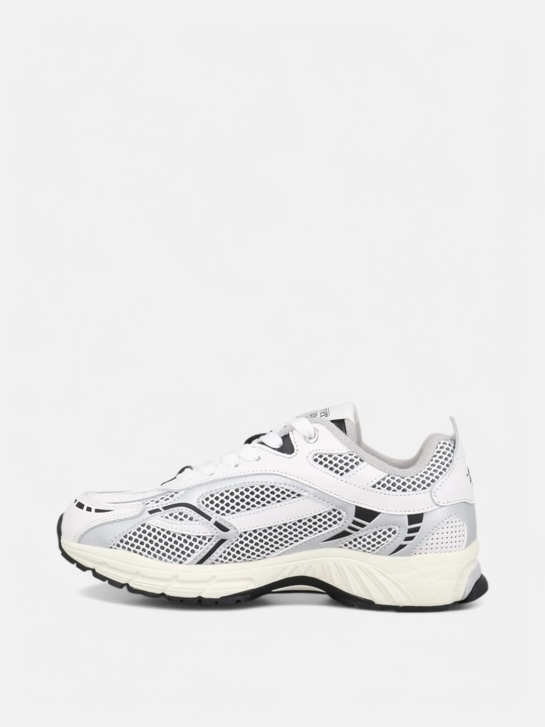 MERCER - Sneakers Re - Run White Silver Blanc/Noir - Lothaire