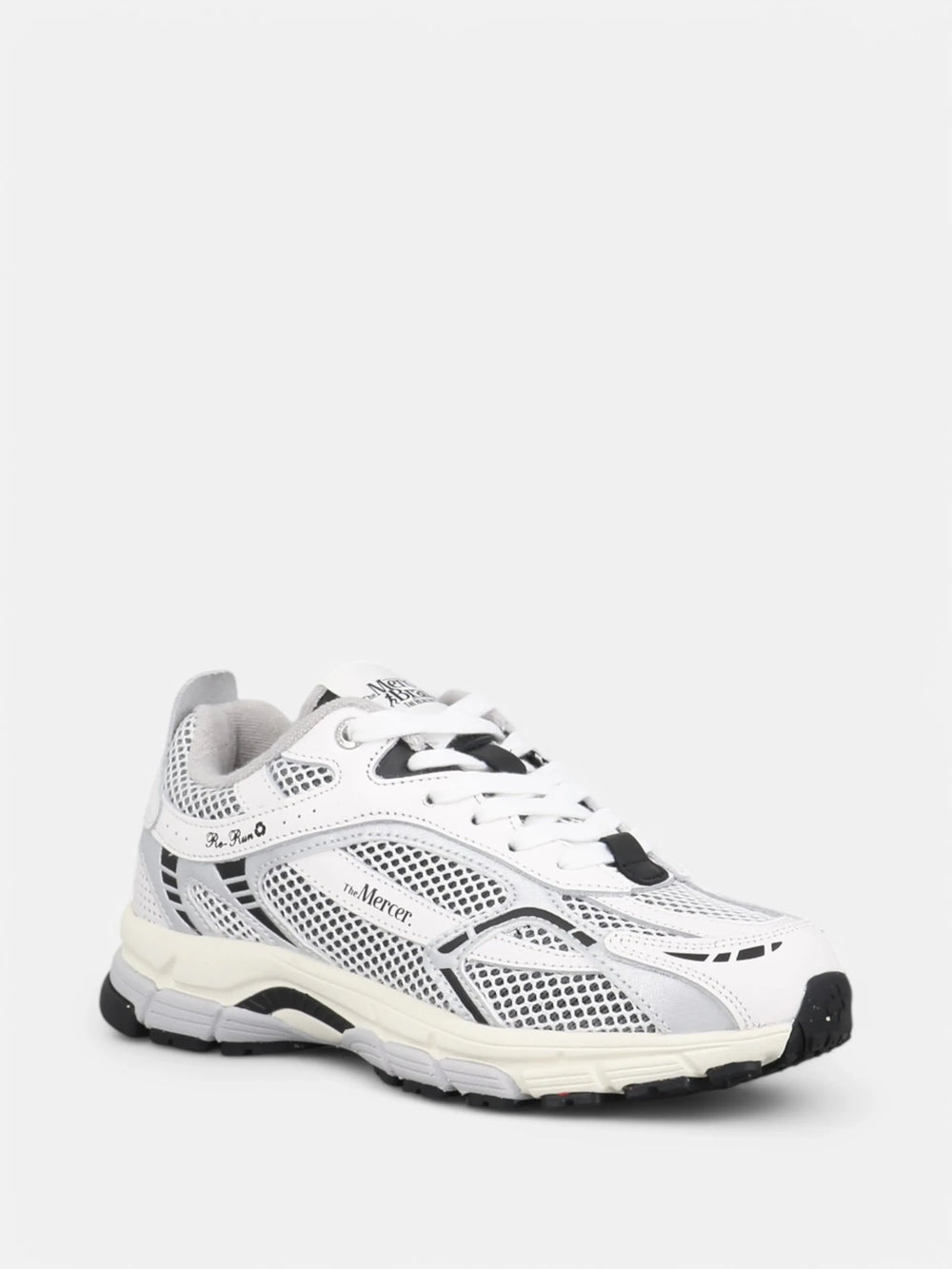 MERCER - Sneakers Re - Run White Silver Blanc/Noir - Lothaire
