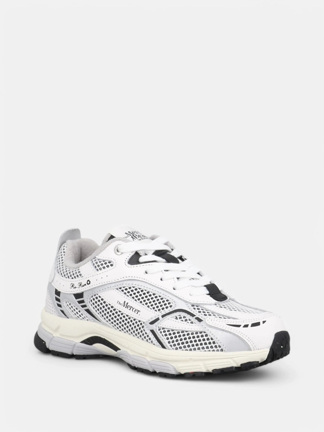 MERCER - Sneakers Re - Run White Silver Blanc/Noir - Lothaire