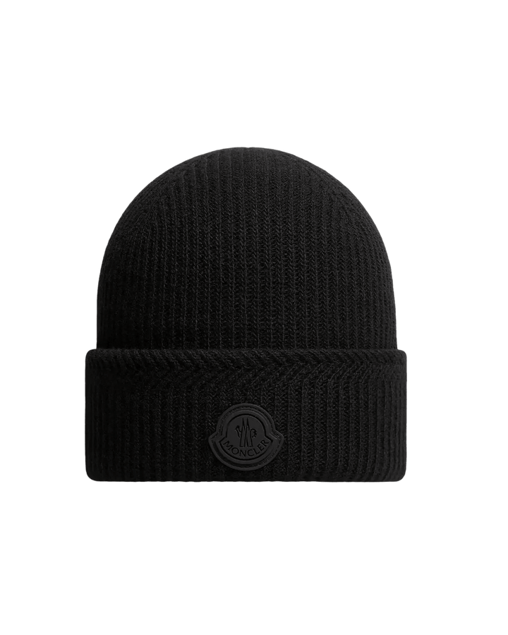 MONCLER – Bonnet en cachemire mélangé à logo Noir - Lothaire