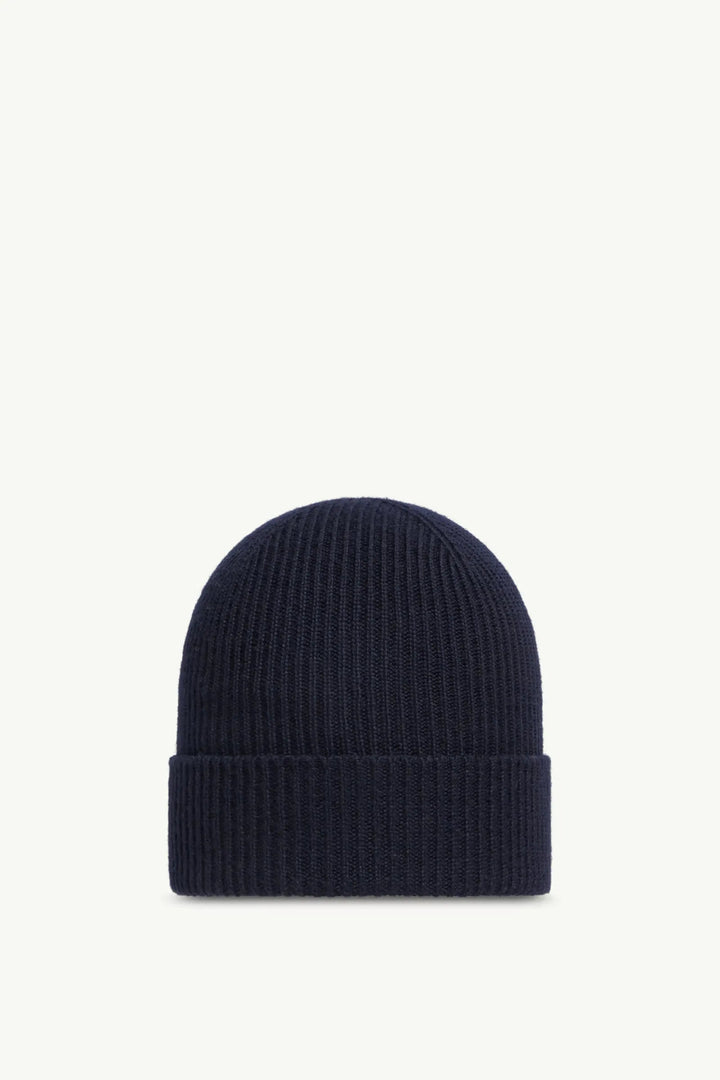 MONCLER - Bonnet en laine bleu marine - Lothaire