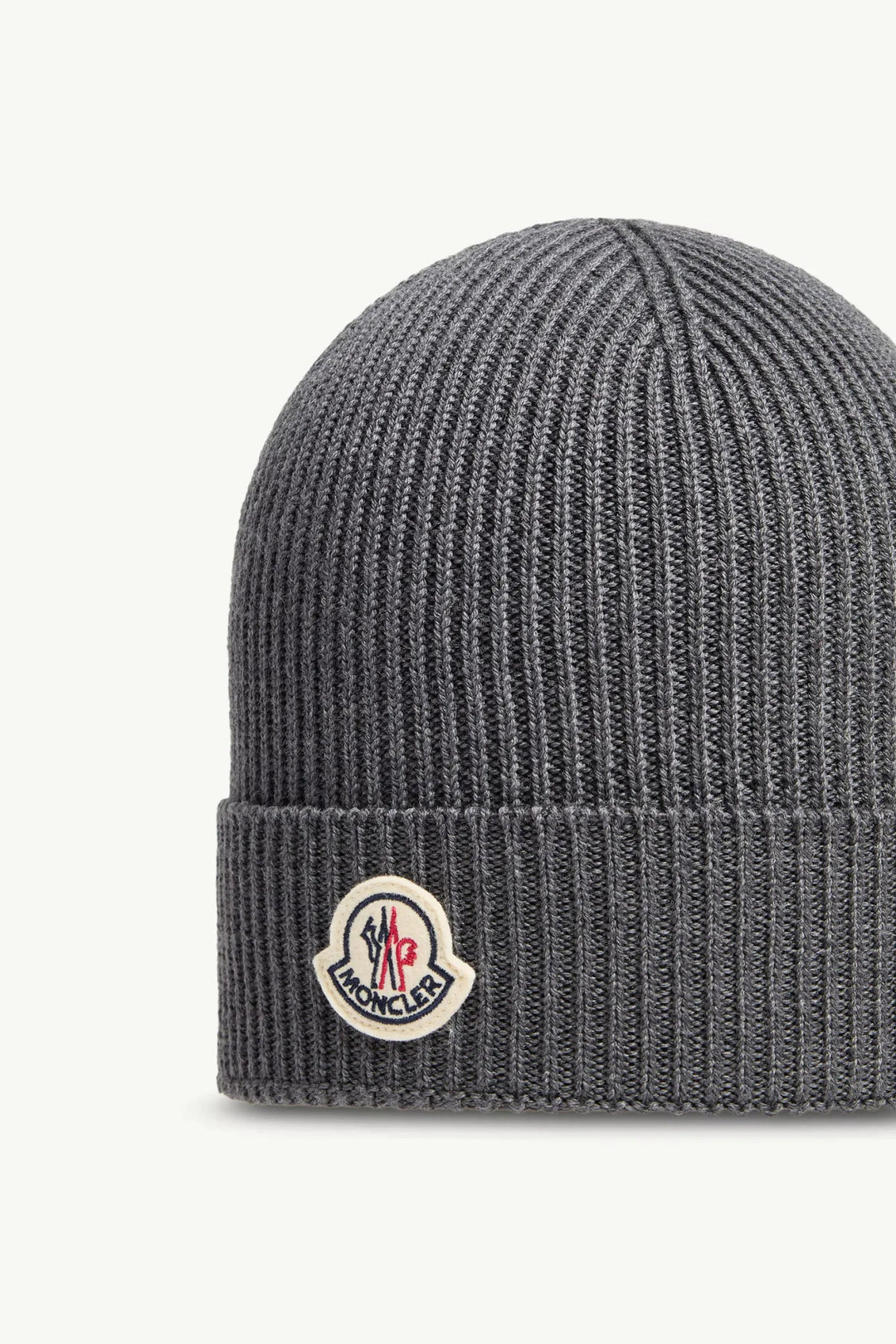 MONCLER - Bonnet en laine gris charcoal - Lothaire