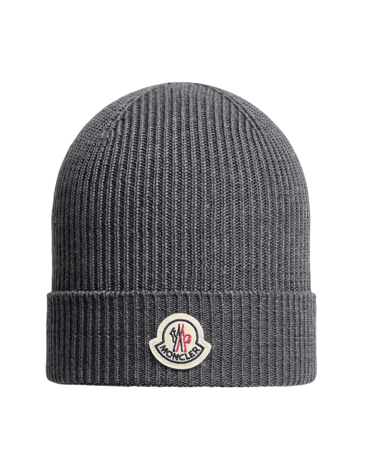 MONCLER - Bonnet en laine gris charcoal - Lothaire