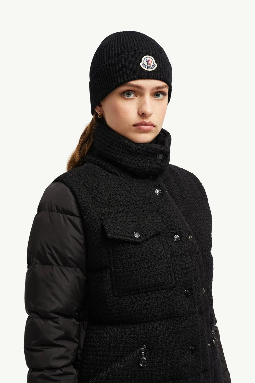 MONCLER - Bonnet en laine noir - Lothaire