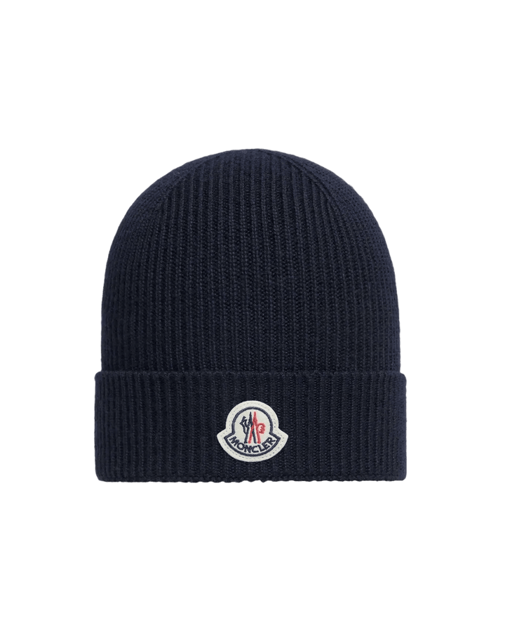 MONCLER - Bonnet en laine vierge Bleu marine - Lothaire