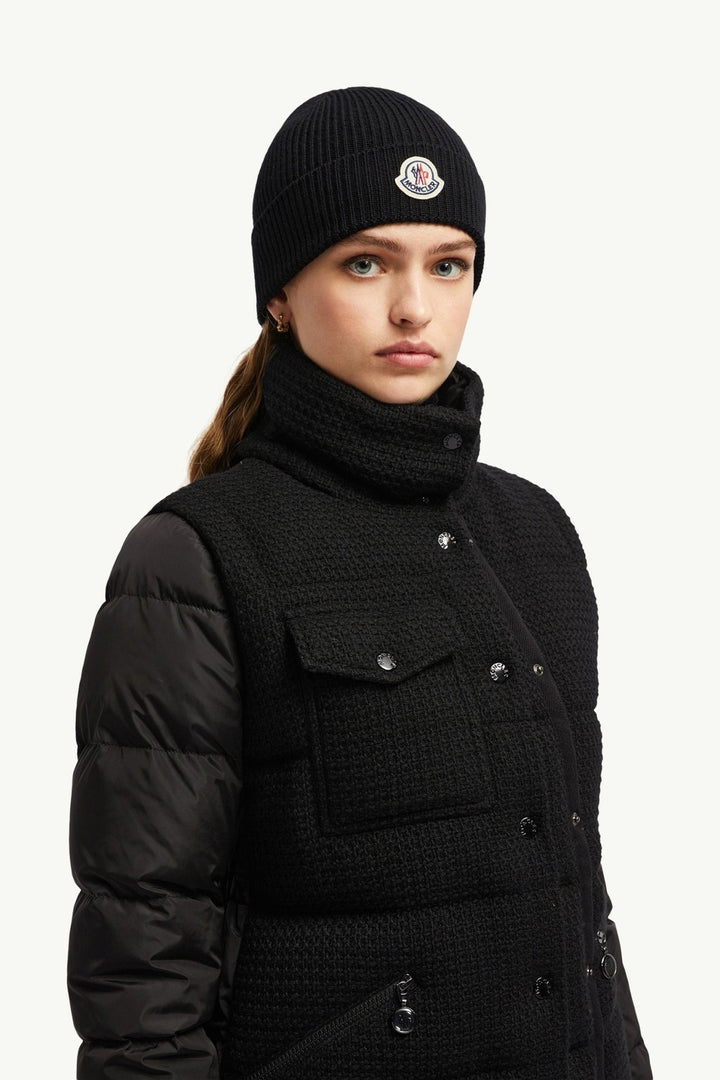 MONCLER - Bonnet en laine vierge Noir - Lothaire