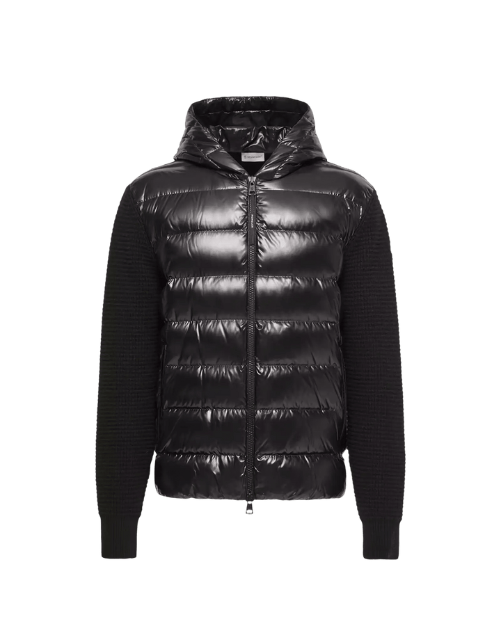 MONCLER - Cardigan matelassé zippé en laine et cachemire Noir - Lothaire
